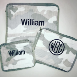 Personalized Set of 3 Pieces - Travel, Diaper & Toiletries Bag