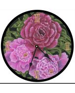 Peonies Round Clock Personalized with Child's Name