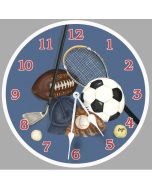 Little Athlete Sports Round Clock Personalized with Child's Name