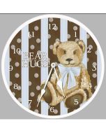 Cocoa Cabana Blue Round Clock Personalized with Child's Name