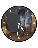 Cowboy Fun Round Clock Personalized with Child's Name