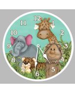Zoo Animals Round Clock Personalized with Child's Name