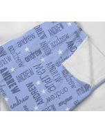 Names All Over Blue Baby Boy Minky Blanket With Stars