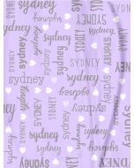 Names All Over Lavender Baby Girl Minky Blanket With Hearts