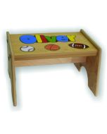 Personalized Sports Natural Wooden Puzzle Stool