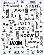 Names All Over White Baby Boy Minky Blanket With Stars