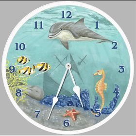 Under the Sea Round Clock Personalized with Child's Name