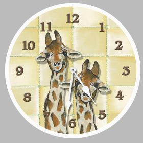 Giraffes Round Clock Personalized with Child's Name