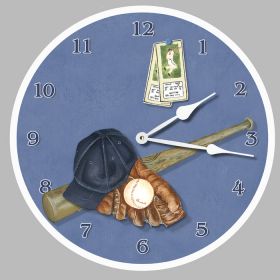 Baseball Round Clock Personalized with Child's Name