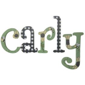 Carly Bees and Flowers Hand Painted Wooden Wall Letters