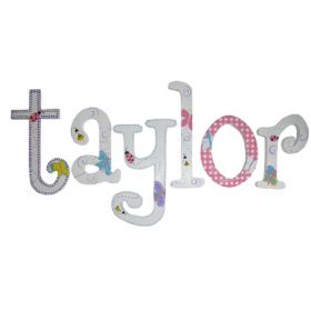 Taylor Cute Bugs Hand Painted Wooden Wall Letters
