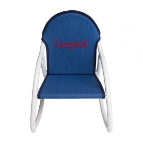 Blue Denim Embroidered Personalized Childrens Canvas Rocking Chair