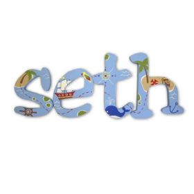 Seth Pirate Hand Painted Wooden Wall Letters