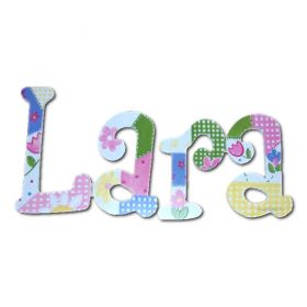 Lara Patchwork Garden Hand Painted Wooden Wall Letters