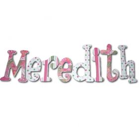 Meredith Tutti Frutti Pink Paisley Hand Painted Wooden Wall Letters
