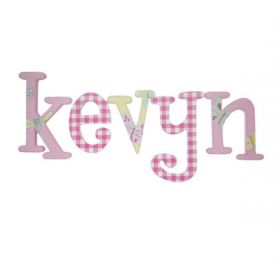 Kevyn Pink Butterfly Hand Painted Wooden Wall Letters