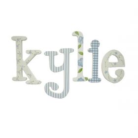 Kylie Blue Flowers Hand Painted Wooden Wall Letters
