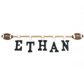 Spoiled Rotten Wooden Letters with Football Finials (priced with 3 letters)