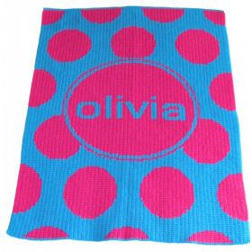 Modern Polka Dots Blanket with Name