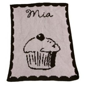 Cupcake Stroller Blanket with Name