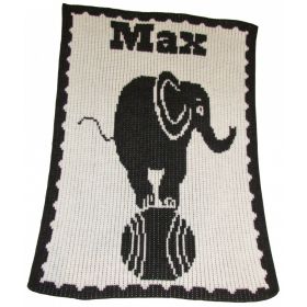 Elephant on Ball Stroller Blanket with Name