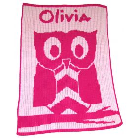 Owl Stroller Blanket with Name