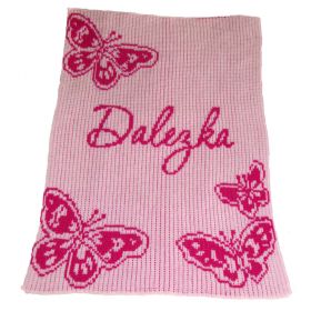 Butterfly Stroller Blanket with Name