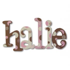 Halie Chocolate Strawberry Torte Hand Painted Wooden Wall Letters