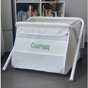 Personalized Mesh Toy Box in White