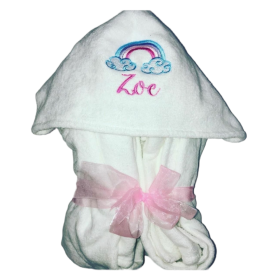 Personalized Girls Rainbow Hooded Towel with Name 