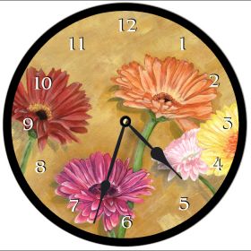 Gerber Daisy Round Clock Personalized with Child's Name