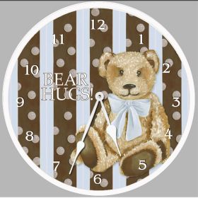 Cocoa Cabana Blue Round Clock Personalized with Child's Name
