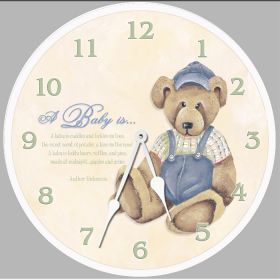 Baby Bear Round Clock Personalized with Child's Name