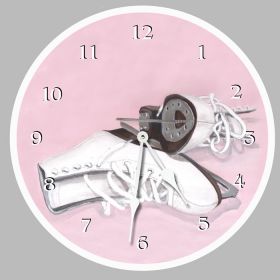 Ice Skates Round Clock Personalized with Child's Name