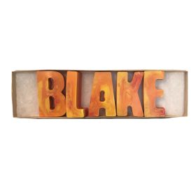 Personalized Name Kids Crayon Letters in Mixed Orange Colors