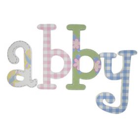 Abby Gingham Hand Painted Wooden Wall Letters