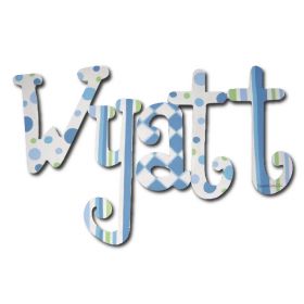 Wyatt All Boy Retro Hand Painted Wooden Wall Letters