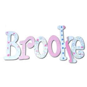 Brooke Pink Hand Painted Wooden Wall Letters