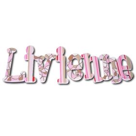 Livienne Pink Scribbles Hand Painted Wooden Wall Letters