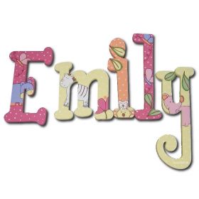 Emily Tropical Punch Hand Painted Wooden Wall Letters