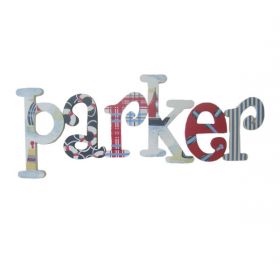 Parker Nautical Theme Hand Painted Wooden Wall Letters