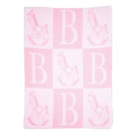 Rocking Horse Stroller Blanket with Initials