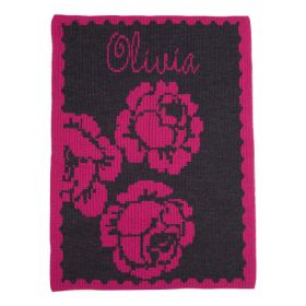 Peony Stroller Blanket with Name