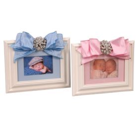 Twin Boy and Girl Picture Frames with Brooch