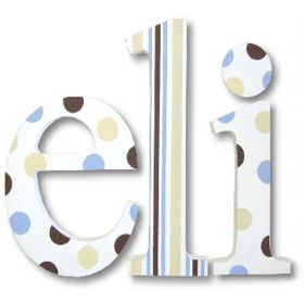 Eli French Vanilla and Chocolate Hand Painted Wooden Wall Letters