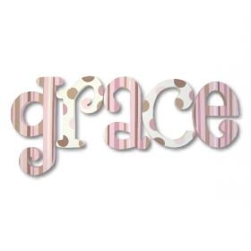 Grace Chocolate Strawberry Cheescake Hand Painted Wooden Wall Letters