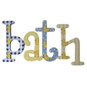 Bath Rubber Ducky Hand Painted Wooden Wall Letters