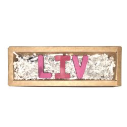 Personalized Name Kids Crayon Letters in Pink Colors