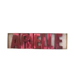 Personalized Name Kids Crayon Letters in Pink & Purple Colors