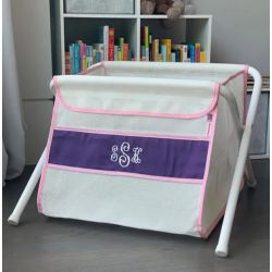 Personalized Mesh Toy Box in Purple and Pink